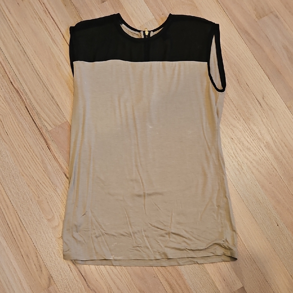 Ann Taylor Black and Tan Blouse